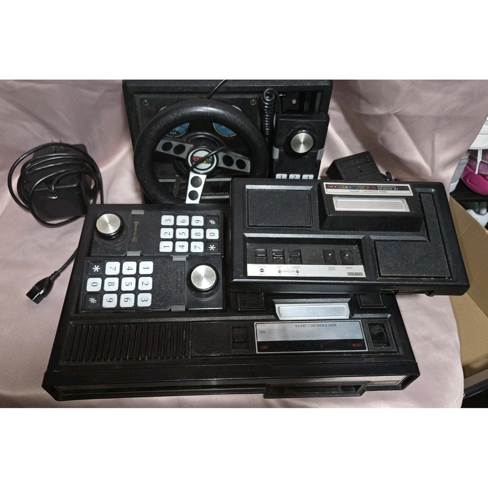 Coleco Vision Console Bundle Controllers & Expansion, UNTESTED